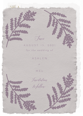 'Deckled Botanics' Wedding Save the Date