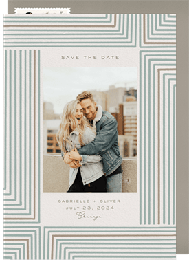 'Linear Pattern' Wedding Save the Date