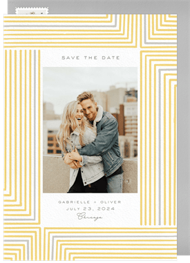 'Linear Pattern' Wedding Save the Date