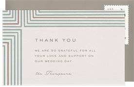 'Linear Pattern' Wedding Thank You Note