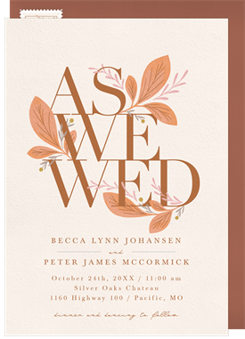 'As We Wed' Wedding Invitation