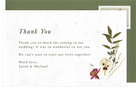 'Pressed Florals' Wedding Thank You Note
