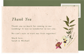 'Pressed Florals' Wedding Thank You Note