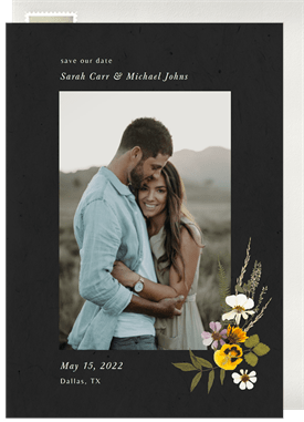 'Pressed Florals' Wedding Save the Date