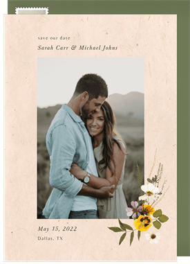 'Pressed Florals' Wedding Save the Date