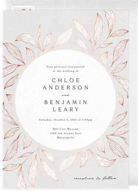 'Leafy Circlet' Wedding Invitation
