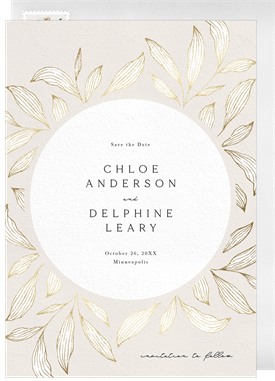 'Leafy Circlet' Wedding Save the Date