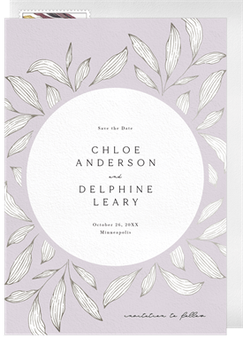 'Leafy Circlet' Wedding Save the Date