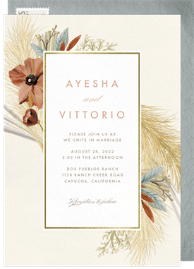 'Dried Florals' Wedding Invitation