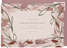 'Layered Leaves' Wedding Save the Date