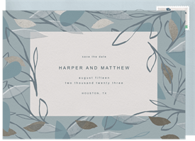'Layered Leaves' Wedding Save the Date