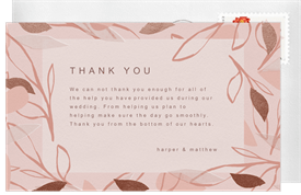 'Layered Leaves' Wedding Thank You Note