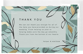'Layered Leaves' Wedding Thank You Note