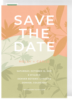 'Botanical Silhouette' Wedding Save the Date