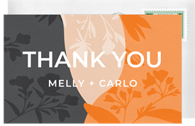 'Botanical Silhouette' Wedding Thank You Note
