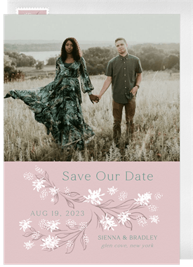 'Floral Cascade' Wedding Save the Date