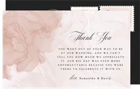 'Blooming Water' Wedding Thank You Note
