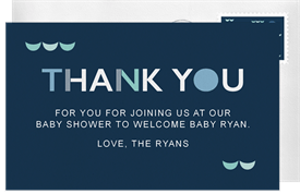 'Whale of a Time' Baby Shower Thank You Note