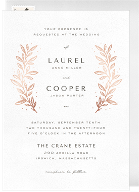 'Wreath Union' Wedding Invitation
