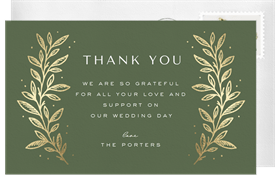 'Wreath Union' Wedding Thank You Note
