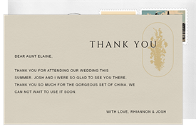 'Wildflowers Silhouette' Wedding Thank You Note