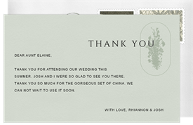 'Wildflowers Silhouette' Wedding Thank You Note