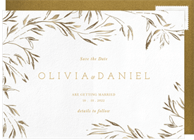 'Gilded Greenery' Wedding Save the Date
