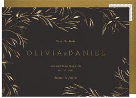 'Gilded Greenery' Wedding Save the Date