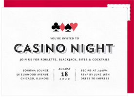 'Casino Night' Business Invitation