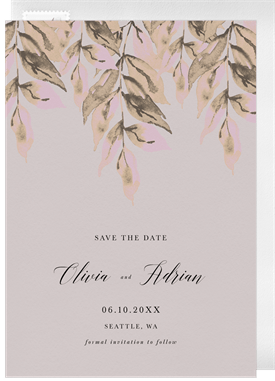 'Leafy Details' Wedding Save the Date