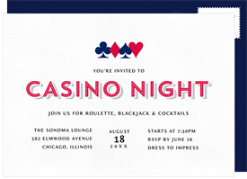 'Casino Night' Entertaining Invitation