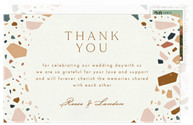 'Terrazzo Tile' Wedding Thank You Note