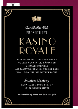 'Casino Royale' Business Invitation