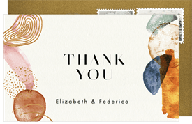 'Watercolor Bliss' Wedding Thank You Note
