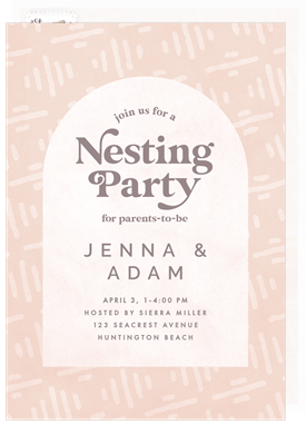'Doodle Textile' Nesting Party Invitation