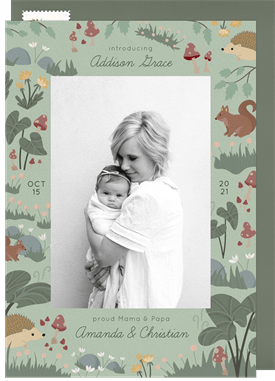 'Enchanted Woodland' Birth Announcement