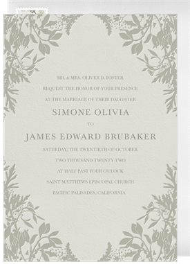 'Pressed Wildflowers' Wedding Invitation