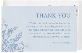 'Pressed Wildflowers' Wedding Thank You Note