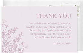 'Pressed Wildflowers' Wedding Thank You Note