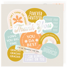 'Vintage Stickers' Thank You Cards Card