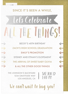 'All The Things' Adult Birthday Invitation