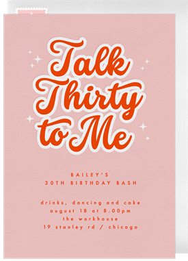 'Talk Thirty To Me' Adult Birthday Invitation