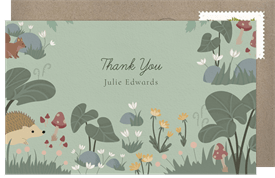 'Sweet Woodland Theme' Baby Shower Thank You Note
