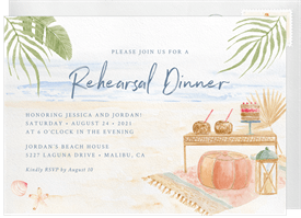 'Boho Beach Party' Rehearsal Dinner Invitation