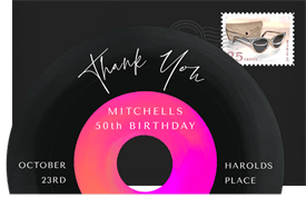 'Old Fashioned Jukebox' Adult Birthday Thank You Note