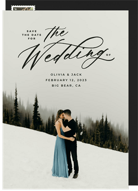 'Flowing Script' Wedding Save the Date
