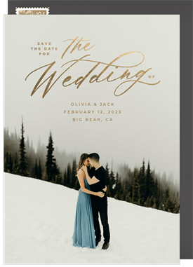 'Flowing Script' Wedding Save the Date
