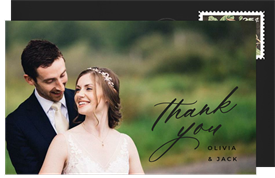 'Flowing Script' Wedding Thank You Note
