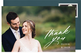 'Flowing Script' Wedding Thank You Note