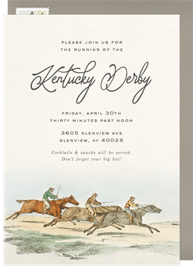 'Vintage Horse Race' Entertaining Invitation